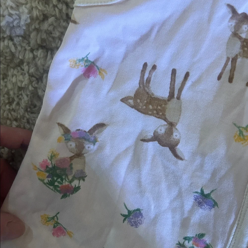 Burt's Bees Baby Cream Sleep Sack with Deer and Floral Print